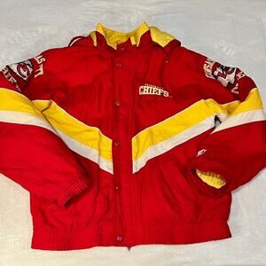 VTG Kansas City Chiefs Proline Jacket Mens XL Red Yellow NFL Football Starter
